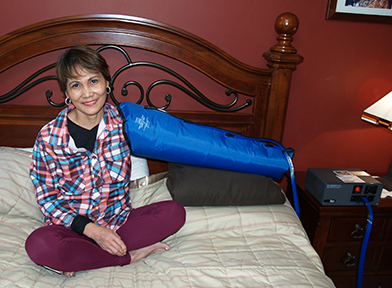 Lymphedema compression pump device used for post-breast cancer treatment