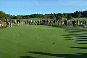 Tournament participants gathered during a Semper Fi Fund event
